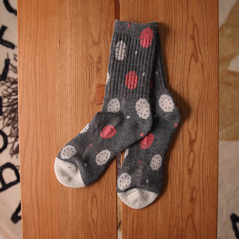 Terry Winter Towel Bottom Wool Socks INS Tide 3D Print Flower Personalized Socks